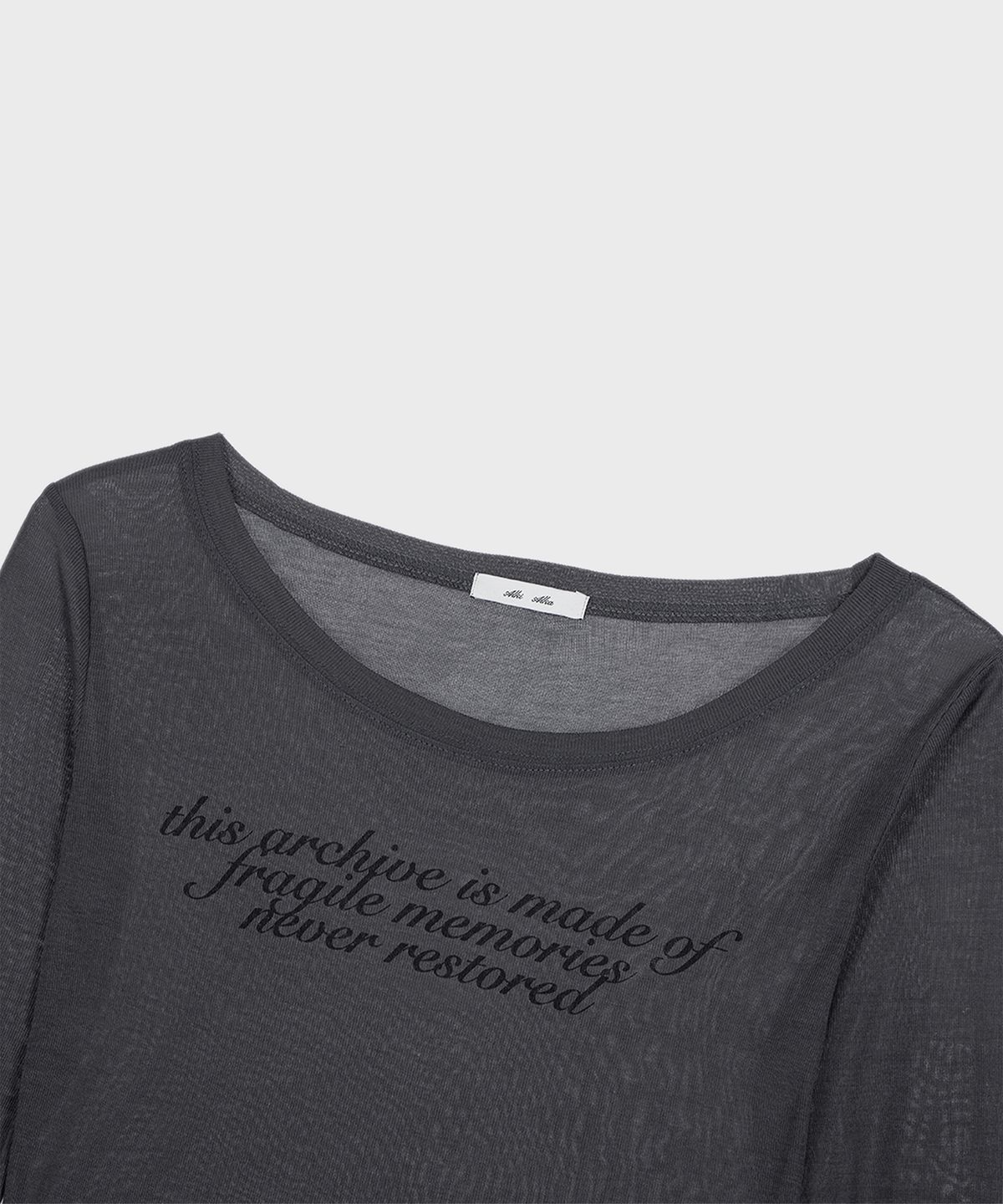 알키알카(ALKI ALKA) Sheer Long Sleeve (Charcoal)