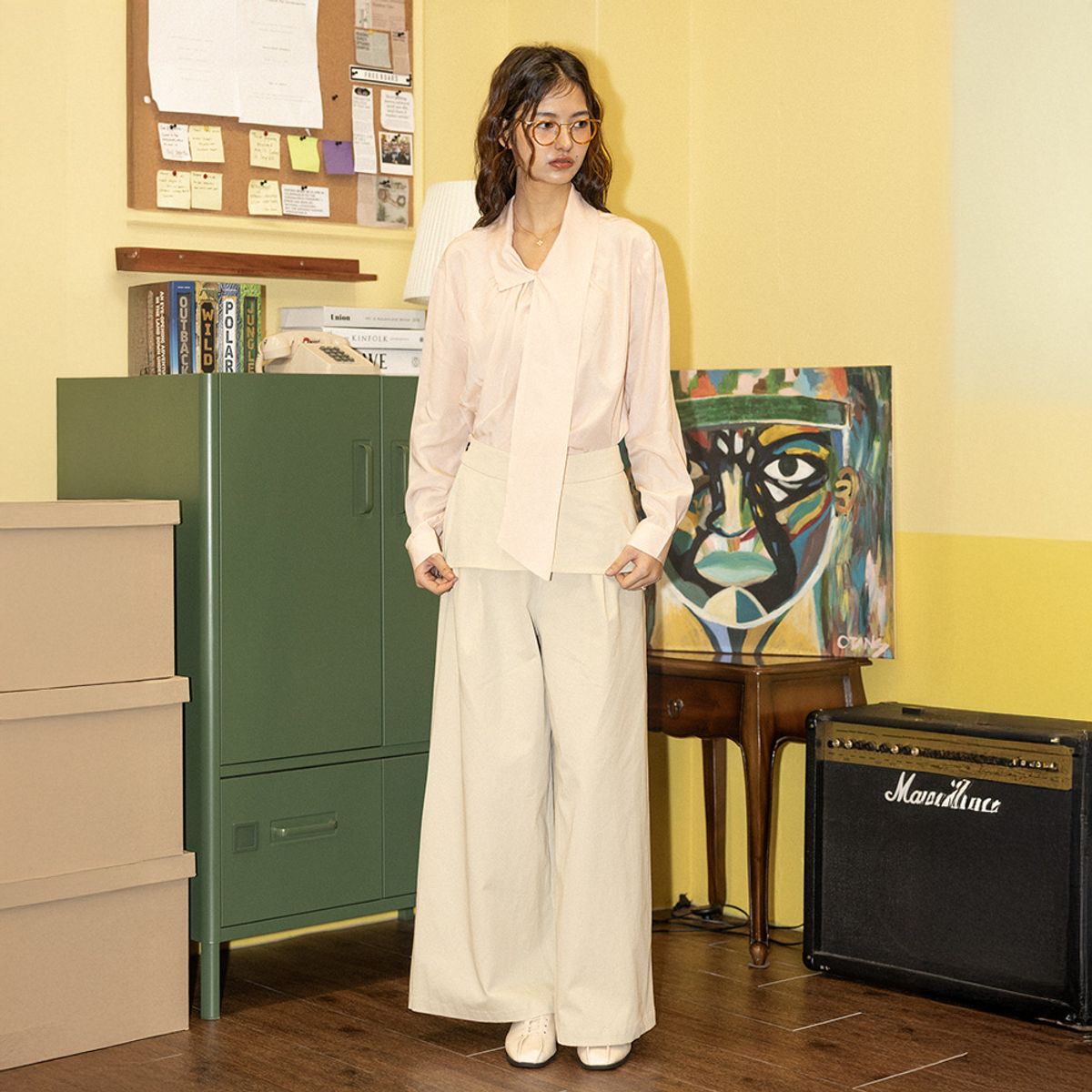 던드롭(DUNDROP) DD_Layered wide pants_BEIGE