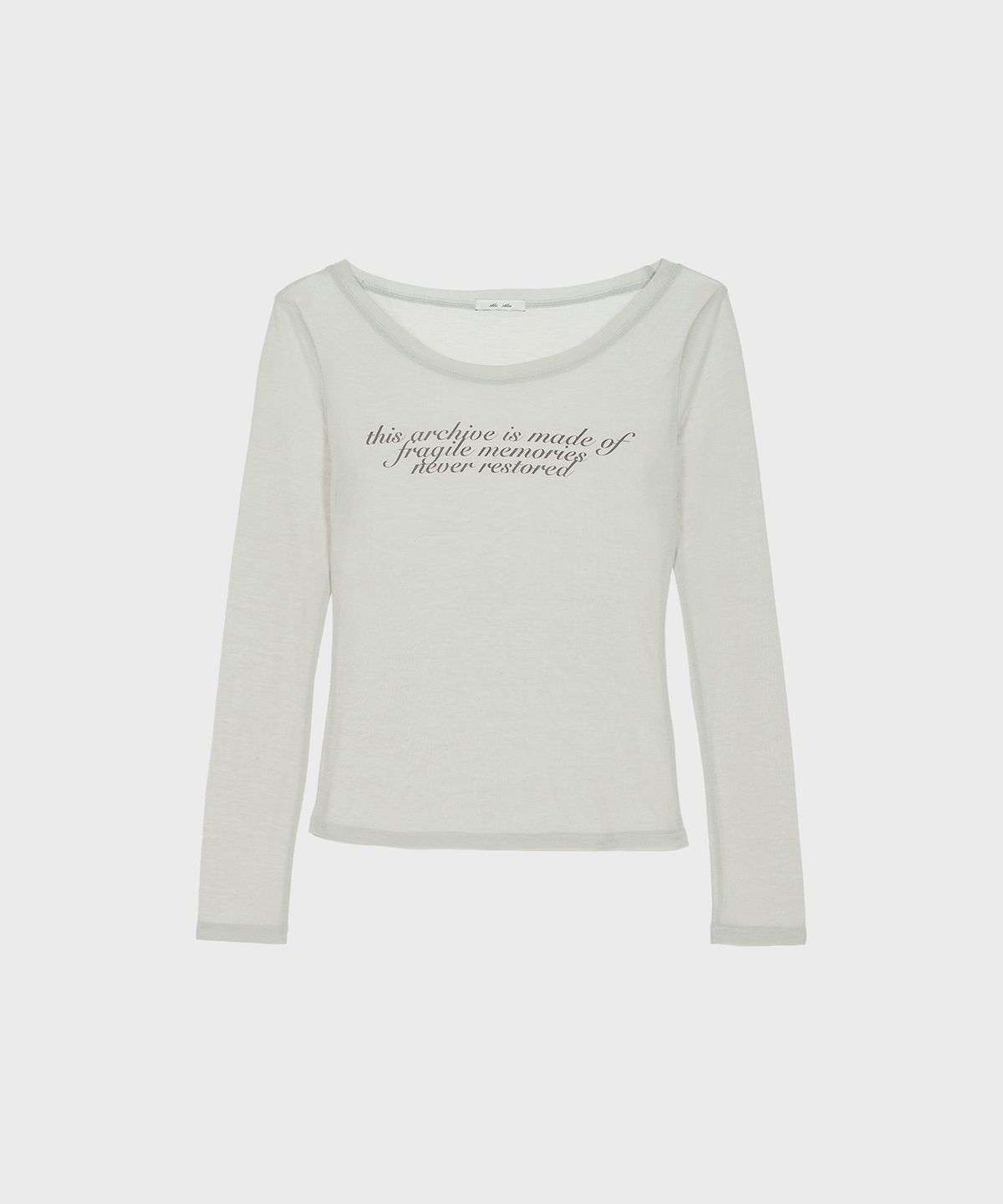 알키알카(ALKI ALKA) Sheer Long Sleeve (Light Gray)