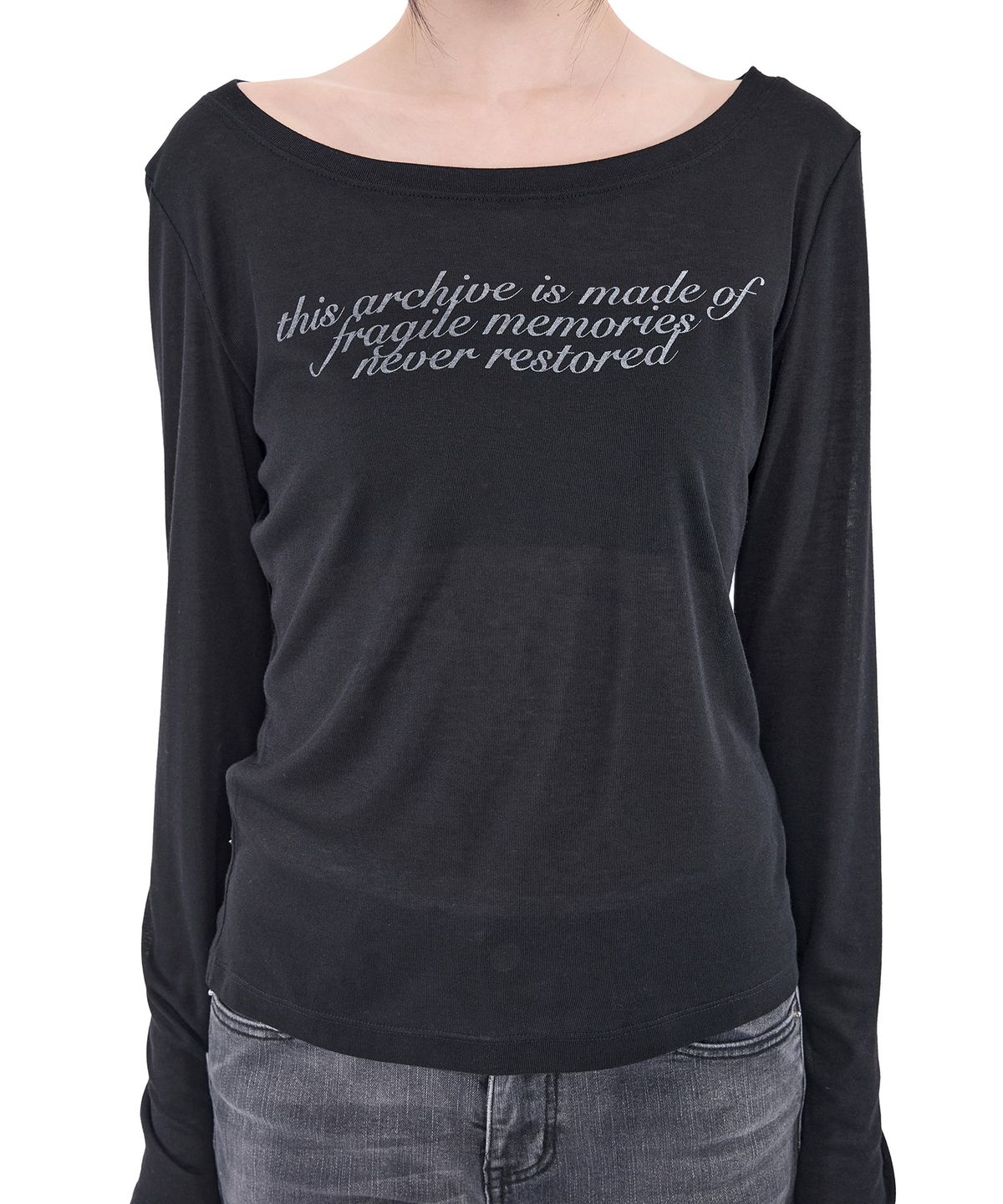 알키알카(ALKI ALKA) Sheer Long Sleeve (Black)