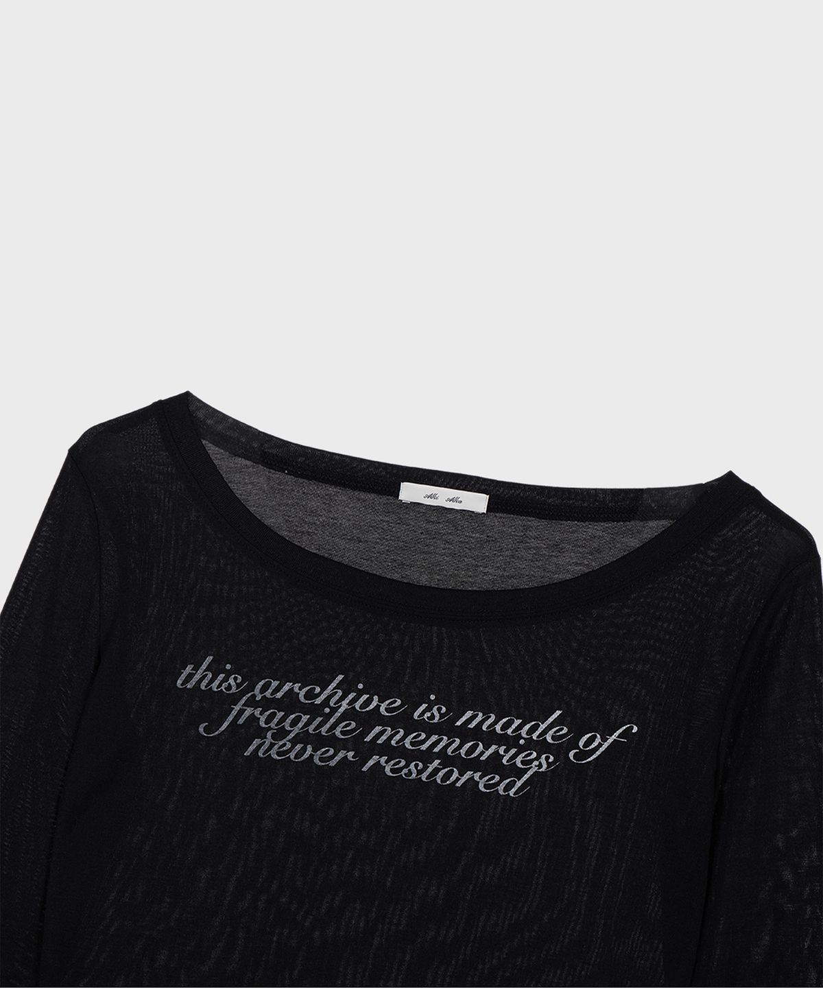알키알카(ALKI ALKA) Sheer Long Sleeve (Black)