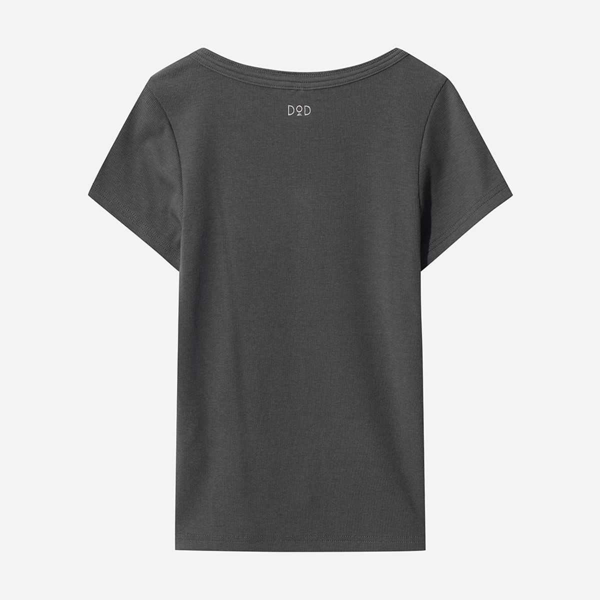 디오디(DOD) 여성) 골지 반팔 티셔츠(CHARCOAL)