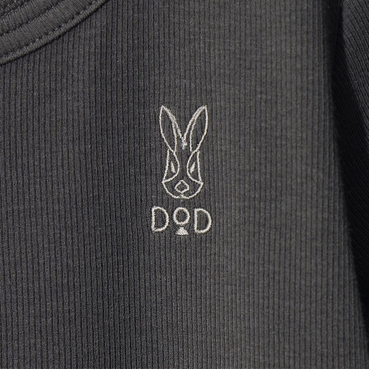 디오디(DOD) 여성) 골지 반팔 티셔츠(CHARCOAL)