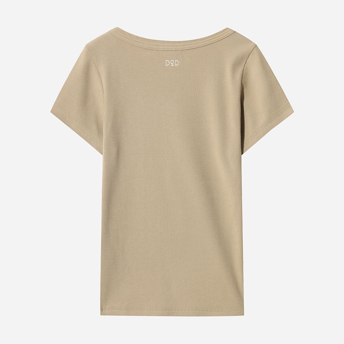 디오디(DOD) 여성) 골지 반팔 티셔츠(BROWN)