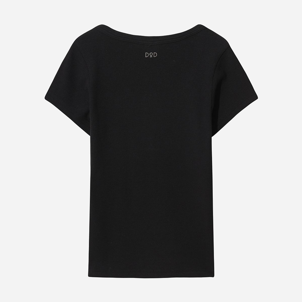 디오디(DOD) 여성) 골지 반팔 티셔츠(BLACK)