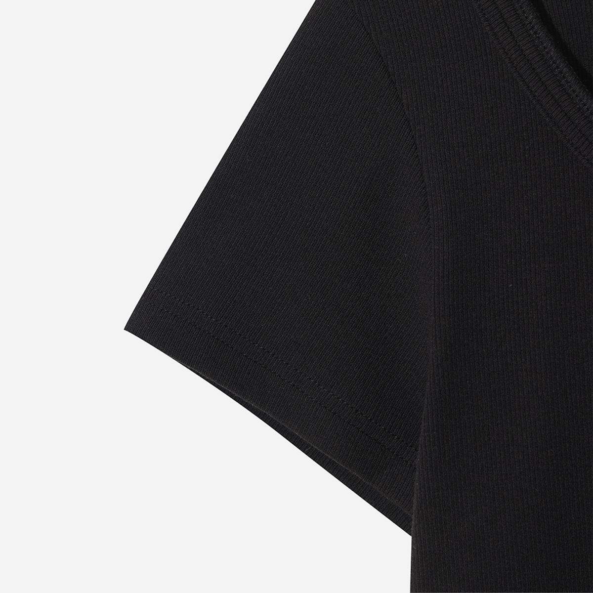 디오디(DOD) 여성) 골지 반팔 티셔츠(BLACK)