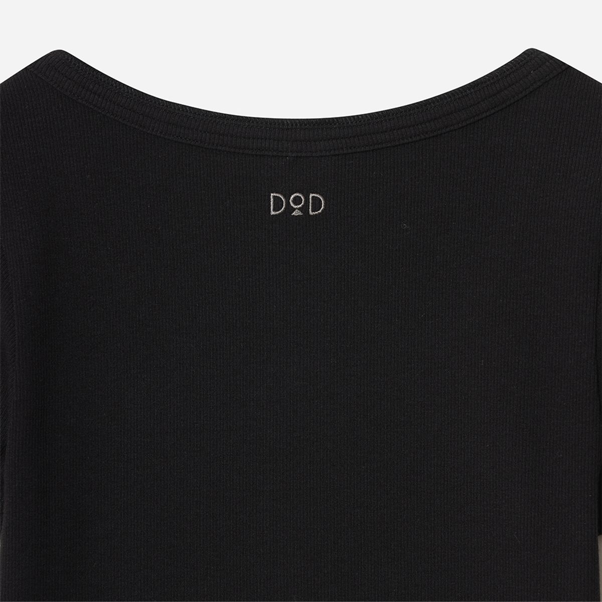 디오디(DOD) 여성) 골지 반팔 티셔츠(BLACK)