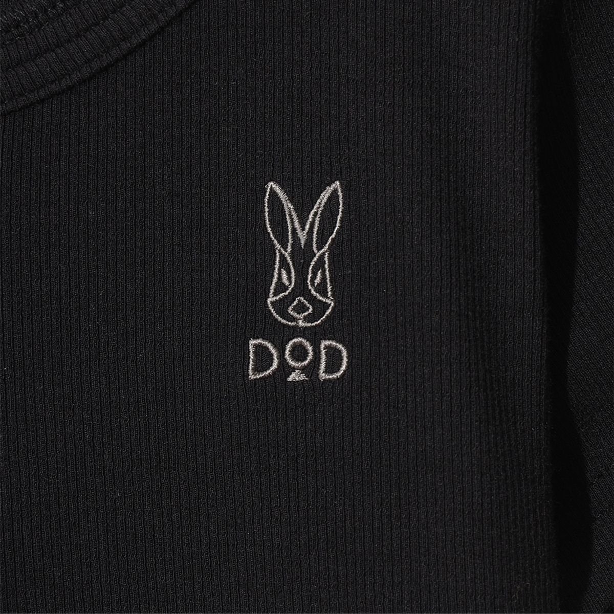 디오디(DOD) 여성) 골지 반팔 티셔츠(BLACK)