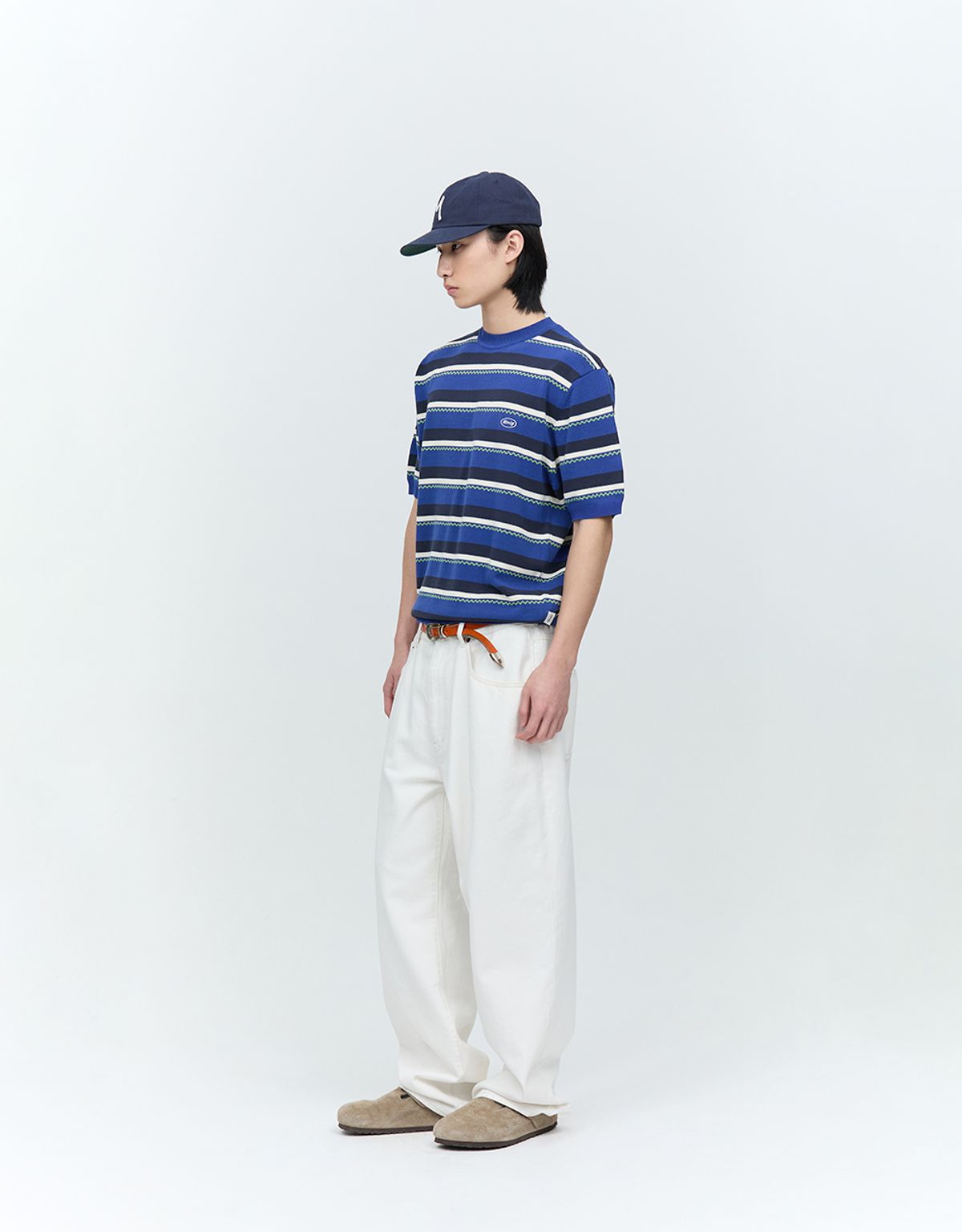 엠엠엘지(MMLG) CHEVRON STRIPE HF KNIT (BLUE)