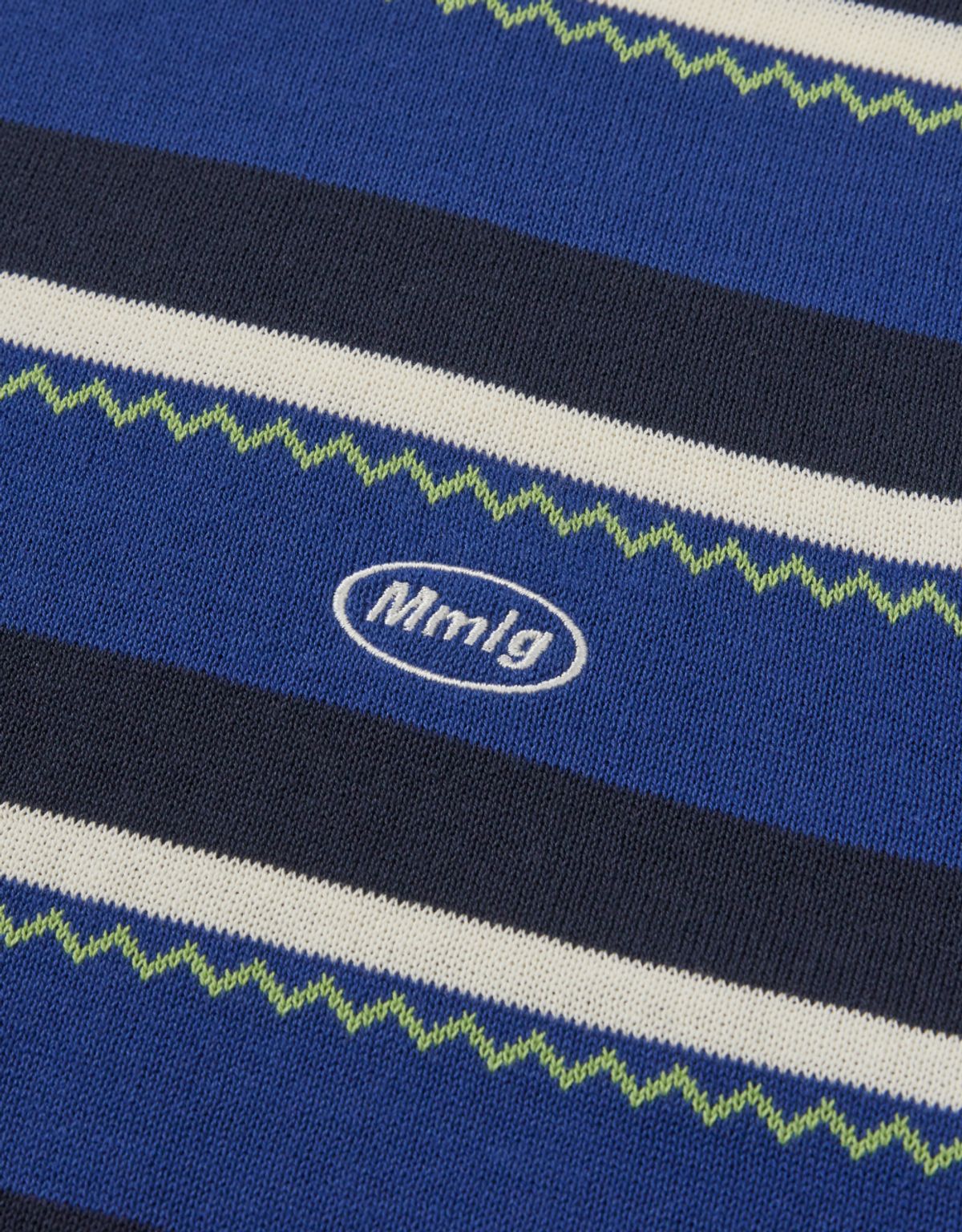 엠엠엘지(MMLG) CHEVRON STRIPE HF KNIT (BLUE)