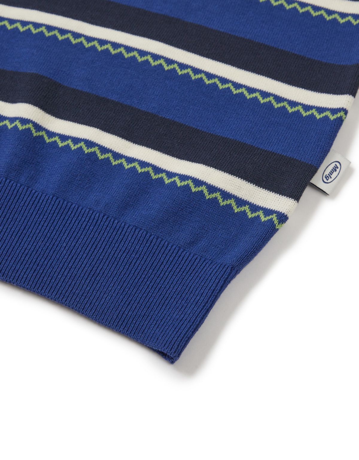 엠엠엘지(MMLG) CHEVRON STRIPE HF KNIT (BLUE)