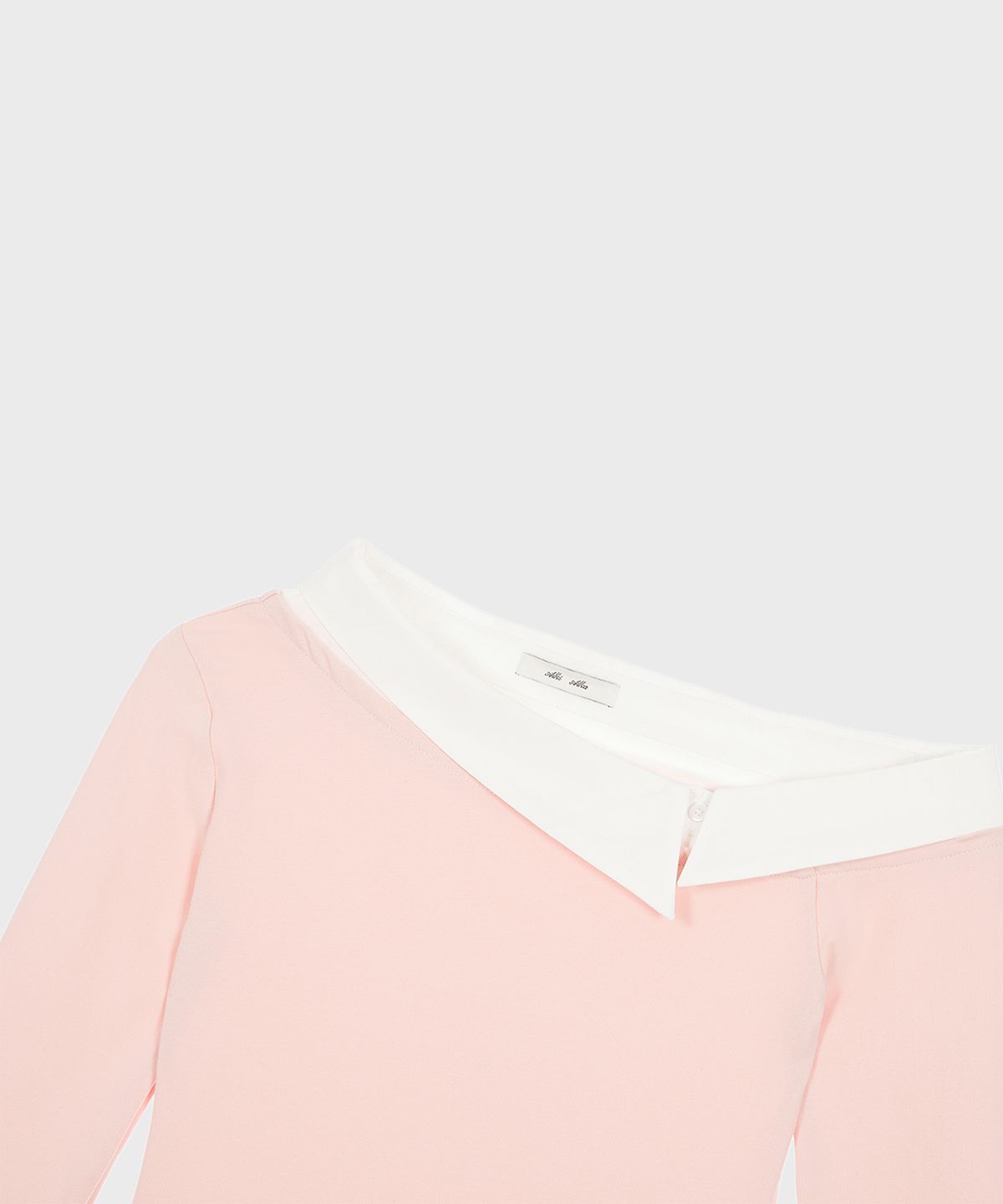 알키알카(ALKI ALKA) One-Shoulder Layered Top (Light Pink)