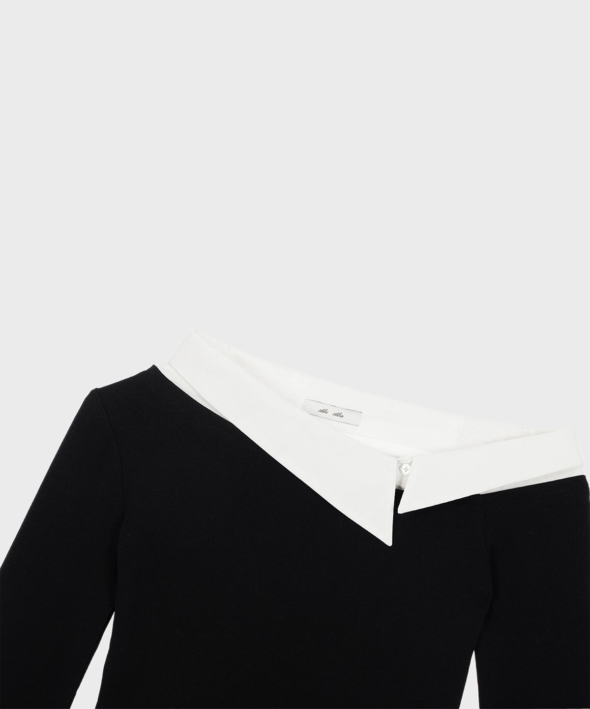 알키알카(ALKI ALKA) One-Shoulder Layered Top (Black)