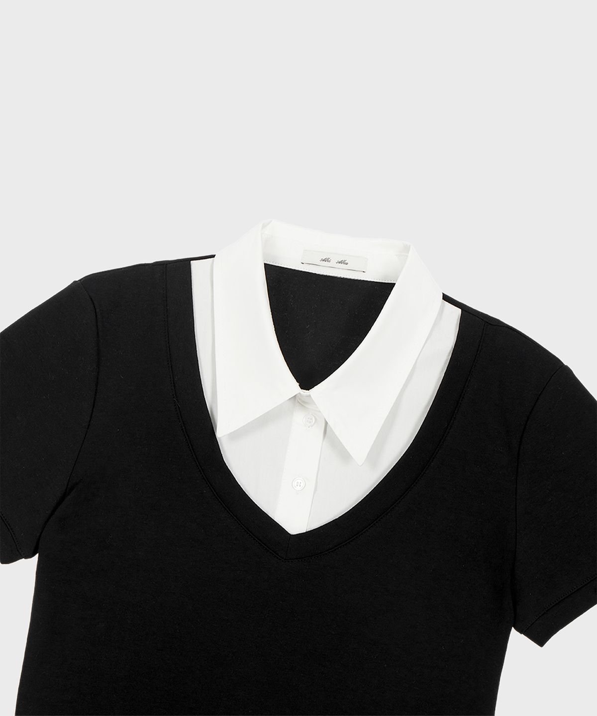 알키알카(ALKI ALKA) Tie Layered Top (Black)
