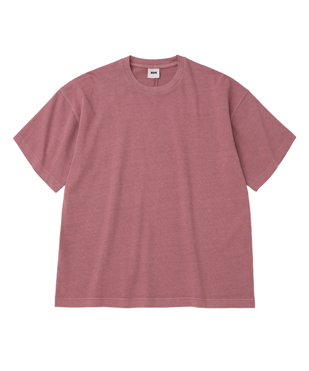 엑스오엑스(XOX) 피그먼트 워싱 뒷절개 반팔 티셔츠[PINK]