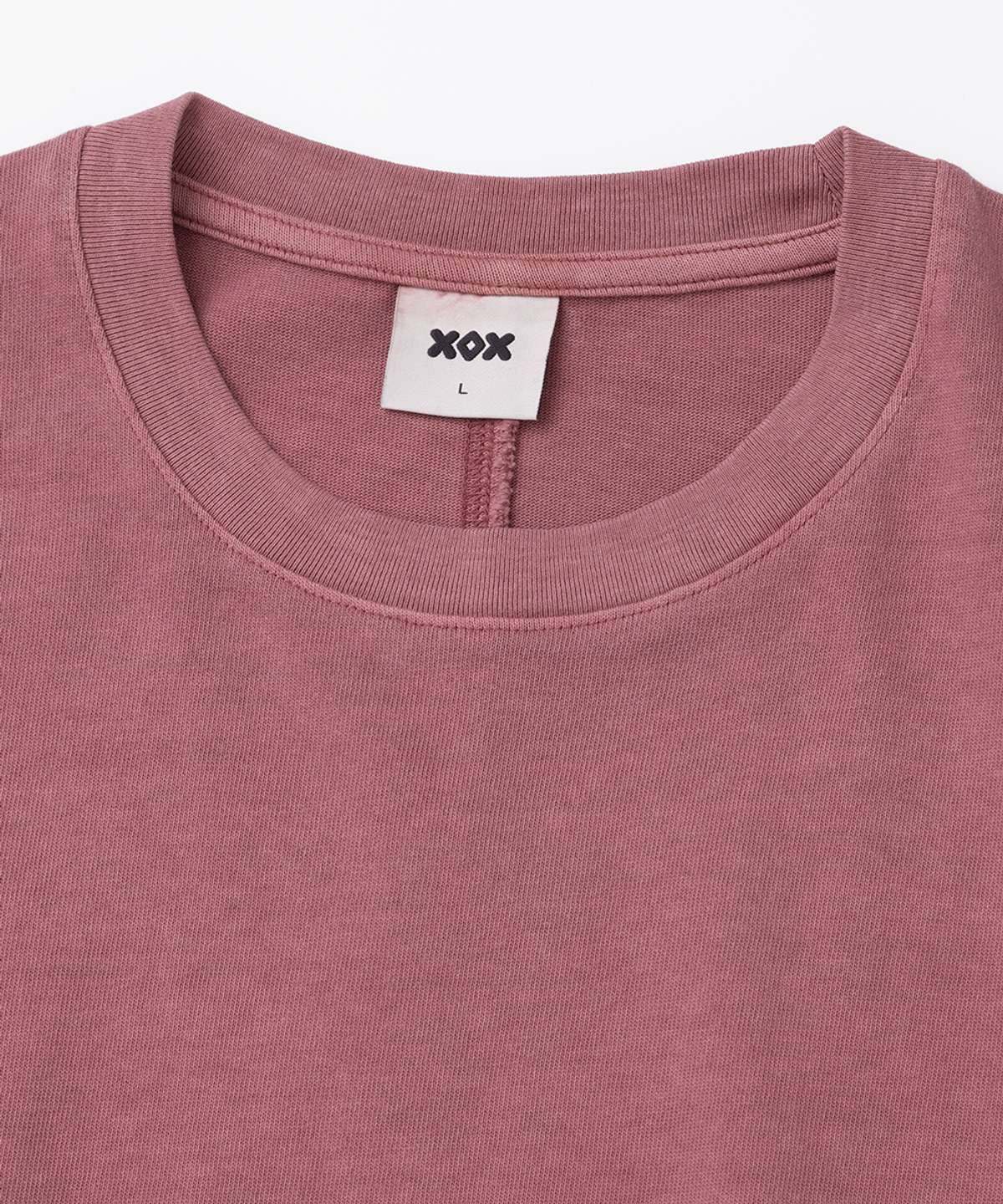 엑스오엑스(XOX) 피그먼트 워싱 뒷절개 반팔 티셔츠[PINK]