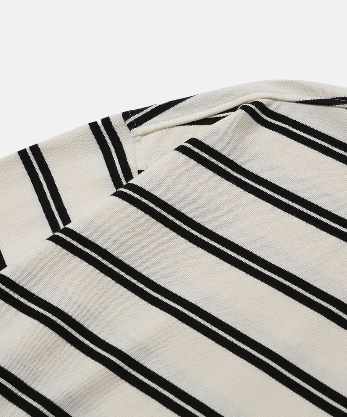 모이프(MOIF) [SS26] WIDE POLO L/S SHIRT / ECRU STRIPE