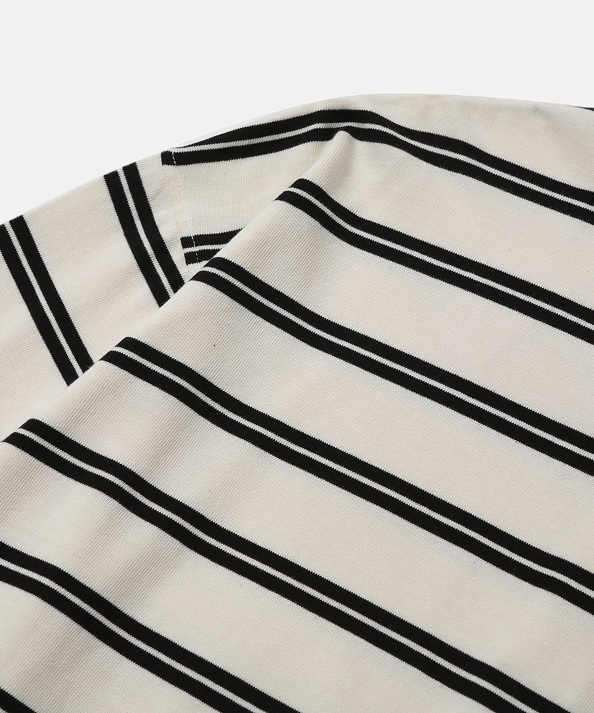 모이프(MOIF) [SS26] WIDE POLO L/S SHIRT / ECRU STRIPE