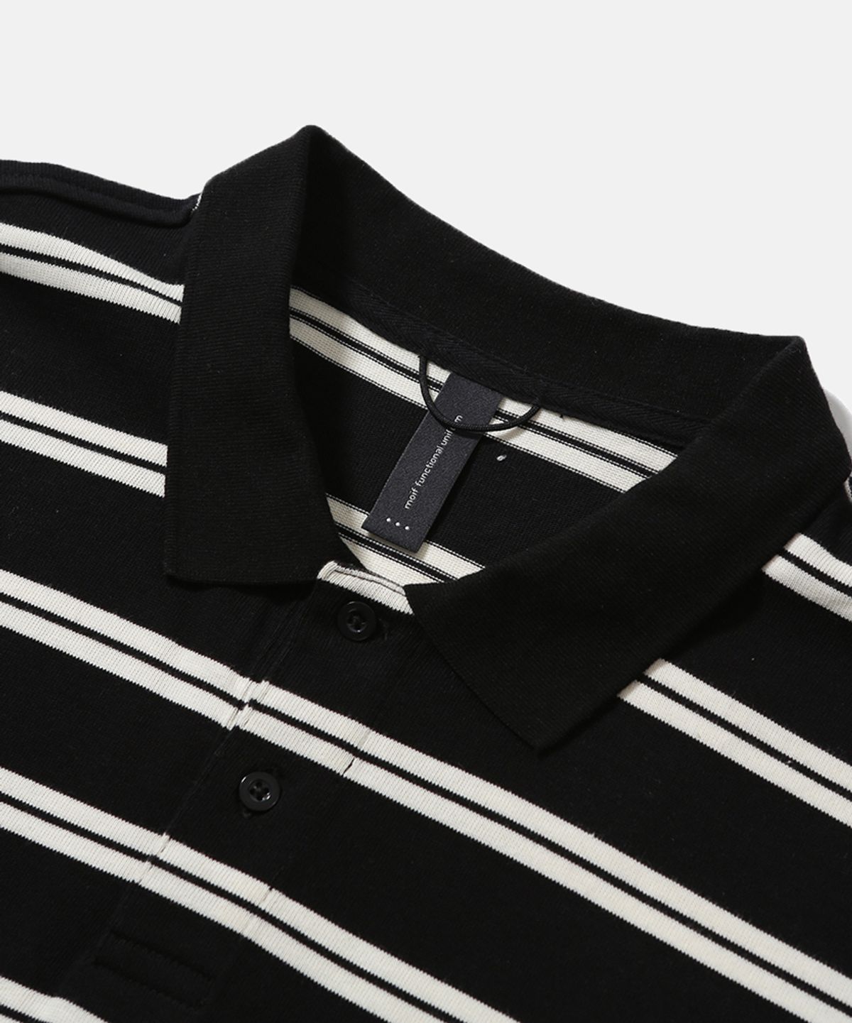 모이프(MOIF) [SS26] WIDE POLO L/S SHIRT / BLACK STRIPE