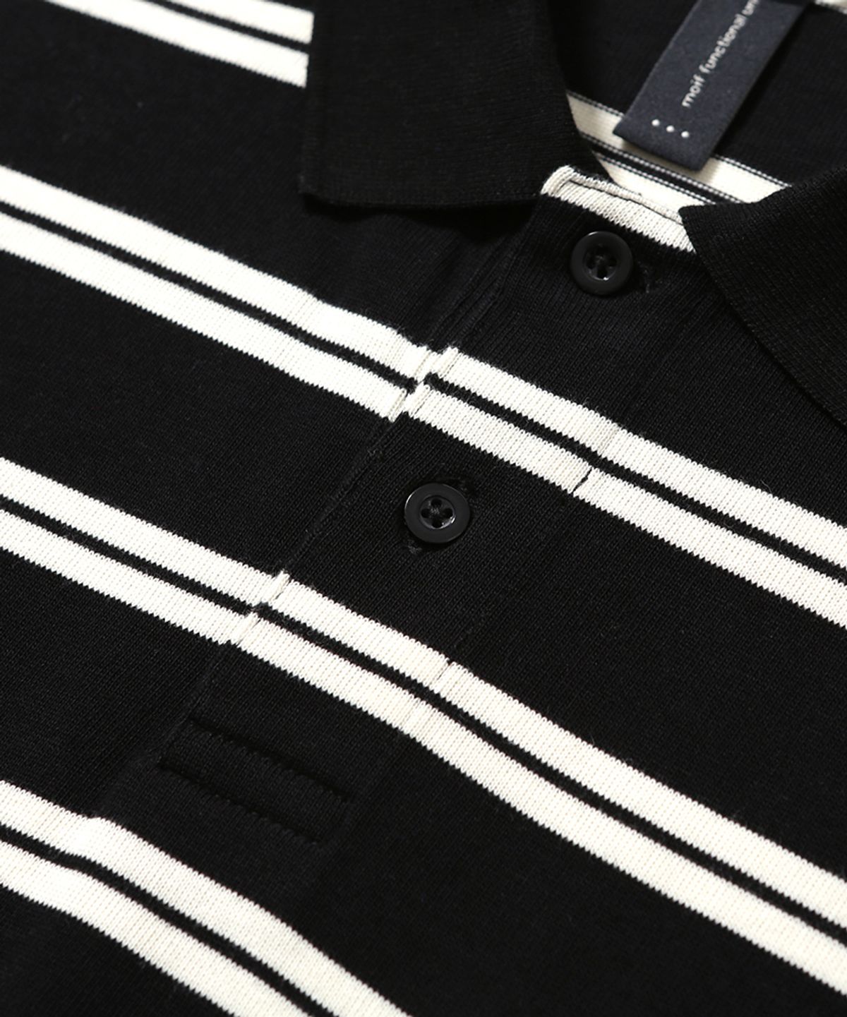모이프(MOIF) [SS26] WIDE POLO L/S SHIRT / BLACK STRIPE