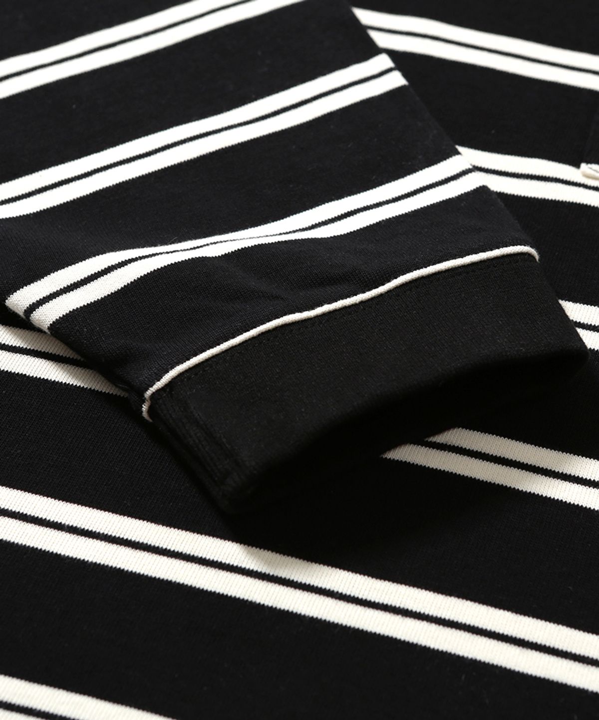 모이프(MOIF) [SS26] WIDE POLO L/S SHIRT / BLACK STRIPE