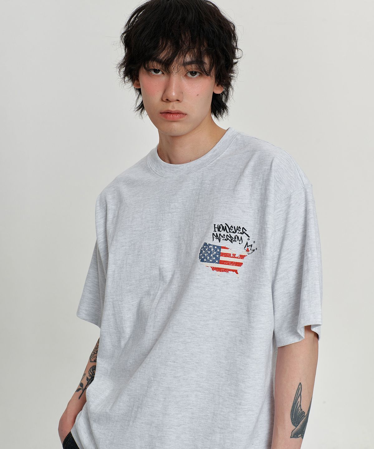 페이퍼보이(PAPERBOY) [SET] USA 빈티지 반팔 하프팬츠 셋업-화이트