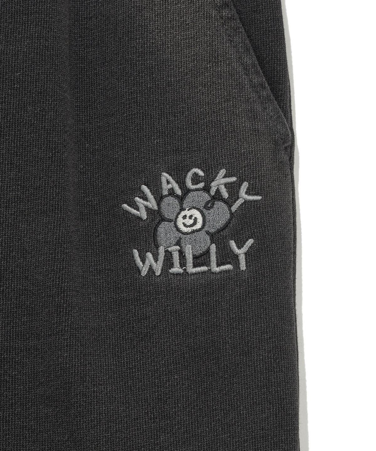 와키윌리(WACKY WILLY) 우먼스 데님워싱 세미와이드 카고팬츠 다크 그레이
