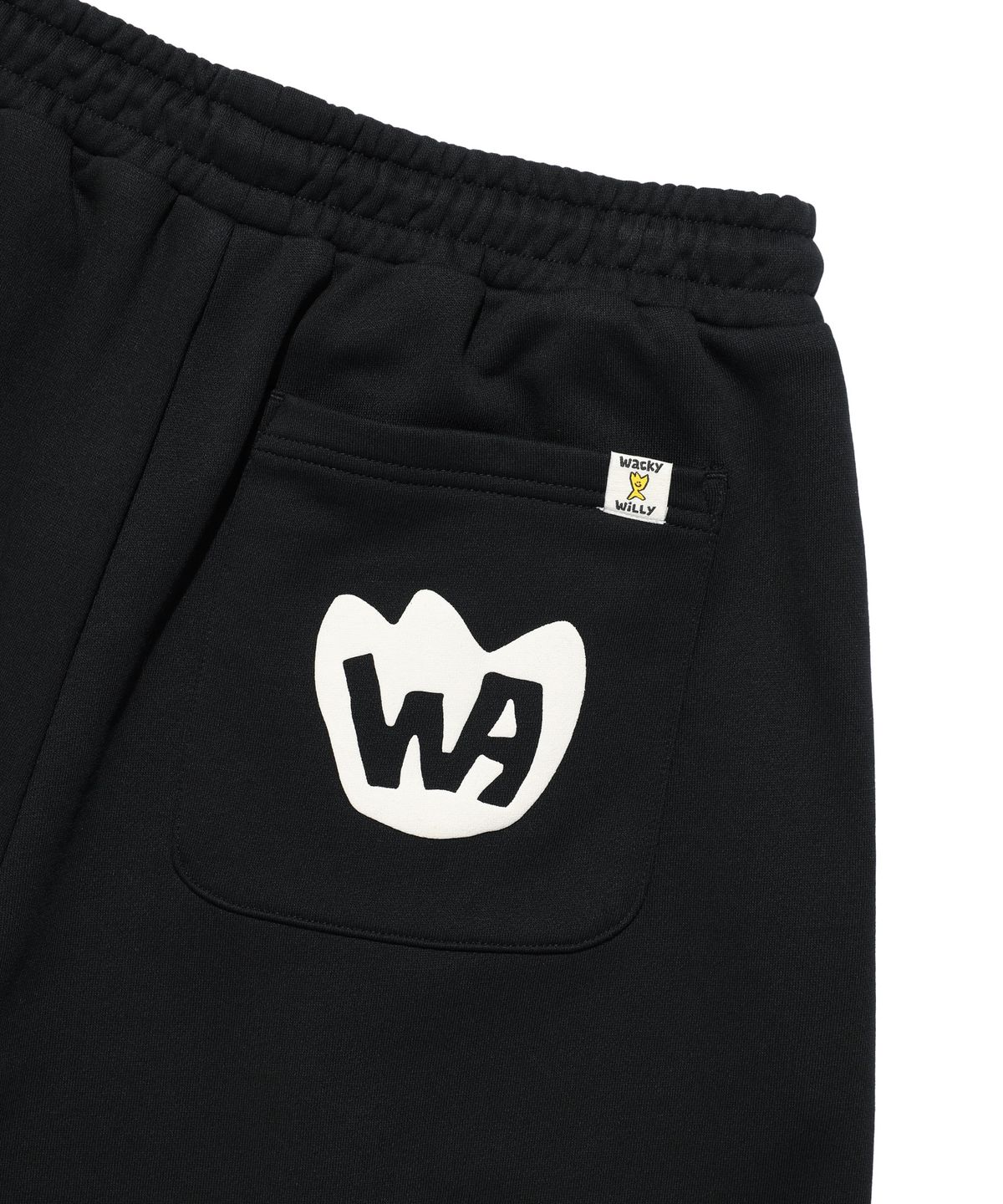 와키윌리(WACKY WILLY) 와이드 스웻 버뮤다 숏팬츠 블랙