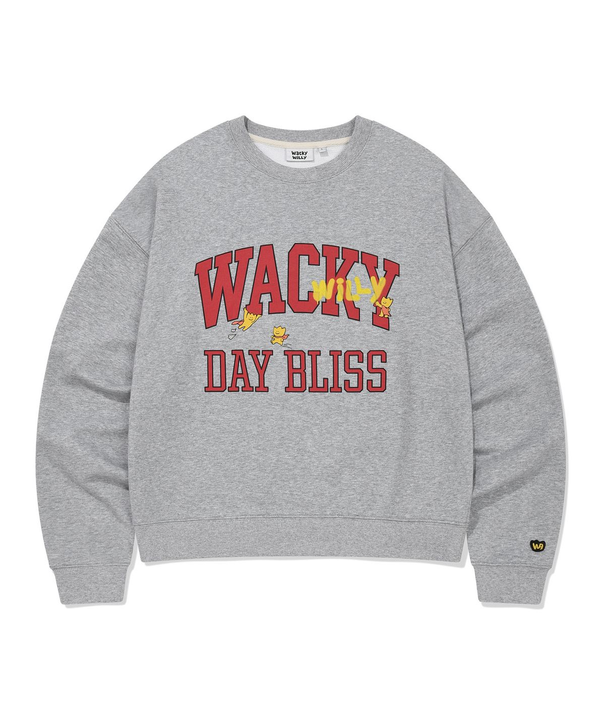 와키윌리(WACKY WILLY) 올드 스쿨 타이포 맨투맨 그레이
