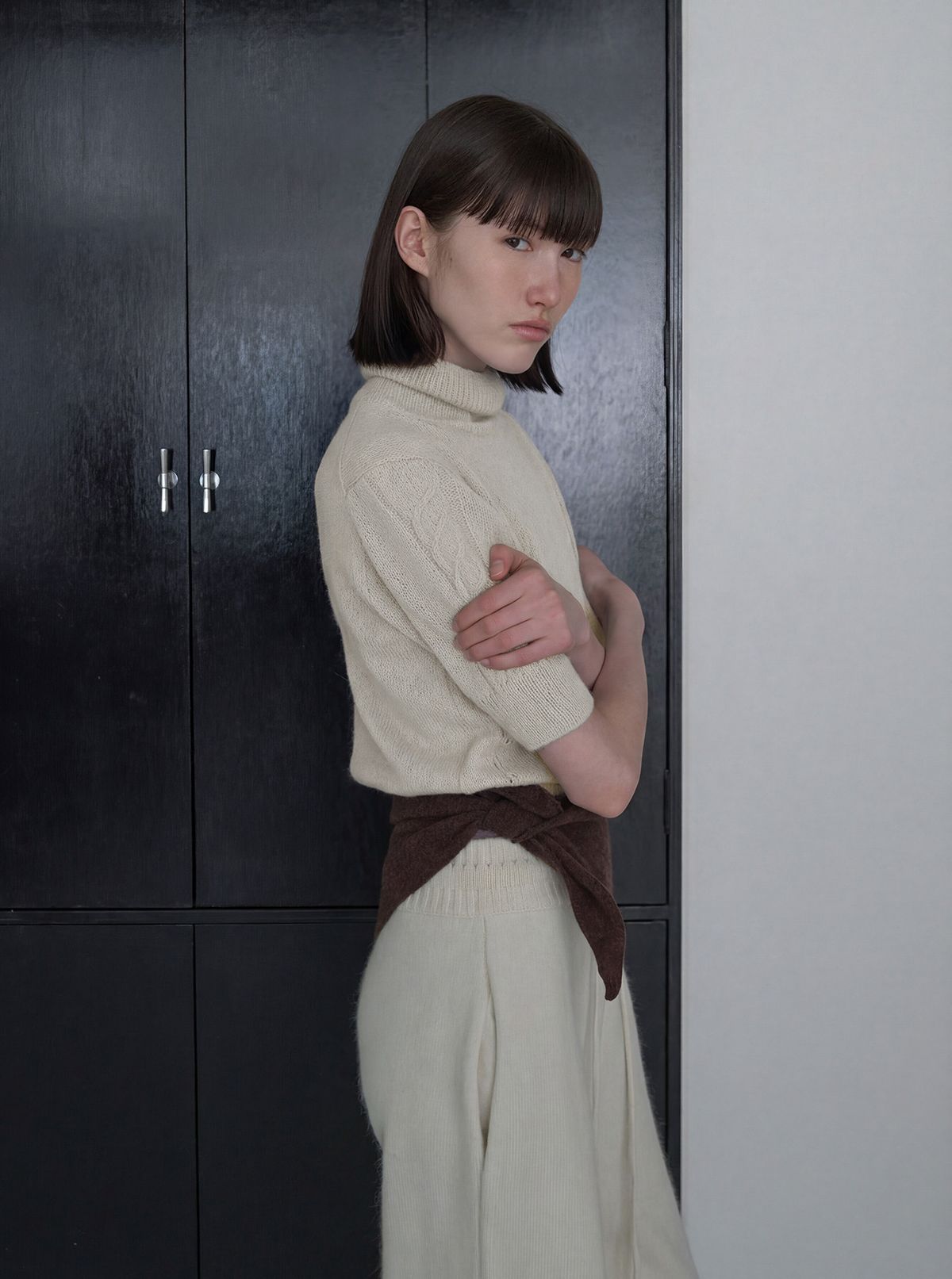 디에토(DEETO) Alpaca Half-Sleeve Turtleneck [IVORY]