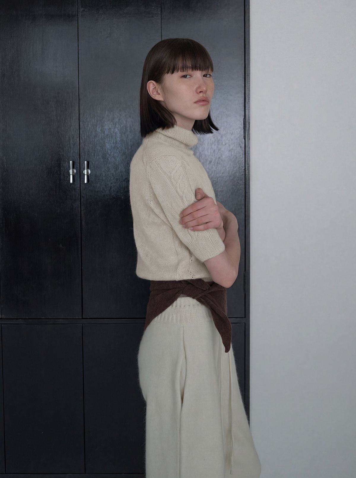 디에토(DEETO) Alpaca Half-Sleeve Turtleneck [IVORY]