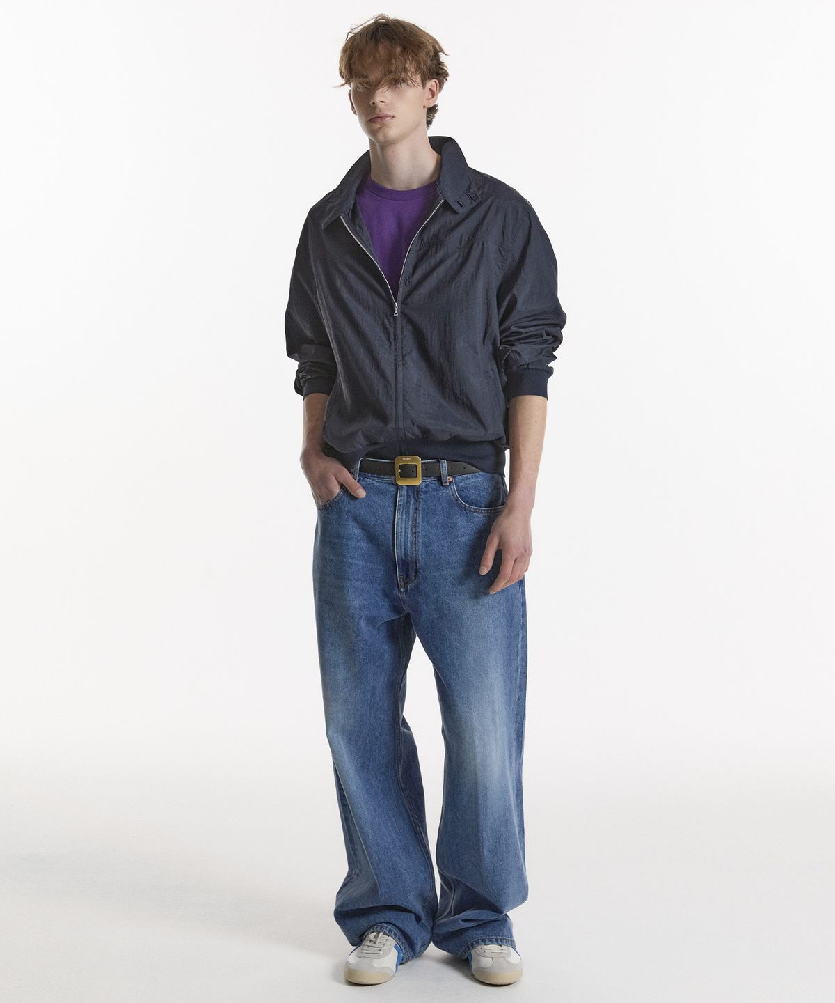 노앙(NOHANT) LIGHT STAND-COLLAR BLOUSON NAVY