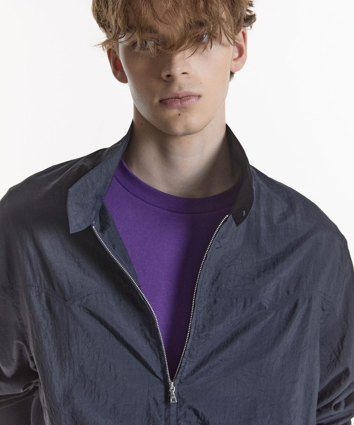 노앙(NOHANT) LIGHT STAND-COLLAR BLOUSON NAVY