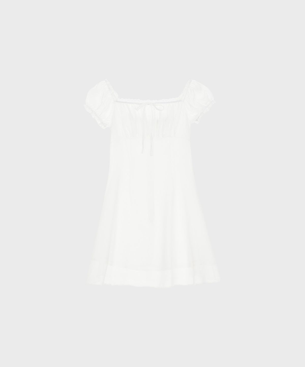 알키알카(ALKI ALKA) Puff Chiffon Mini Dress (Ivory)
