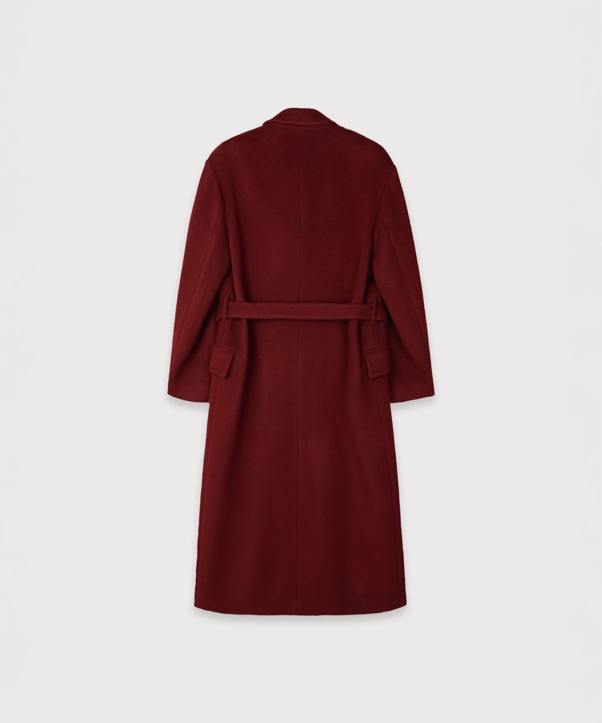 뮤제(MUSEE) LONDON Merino Wool Double Oversized Tailored Coat_Burgundy