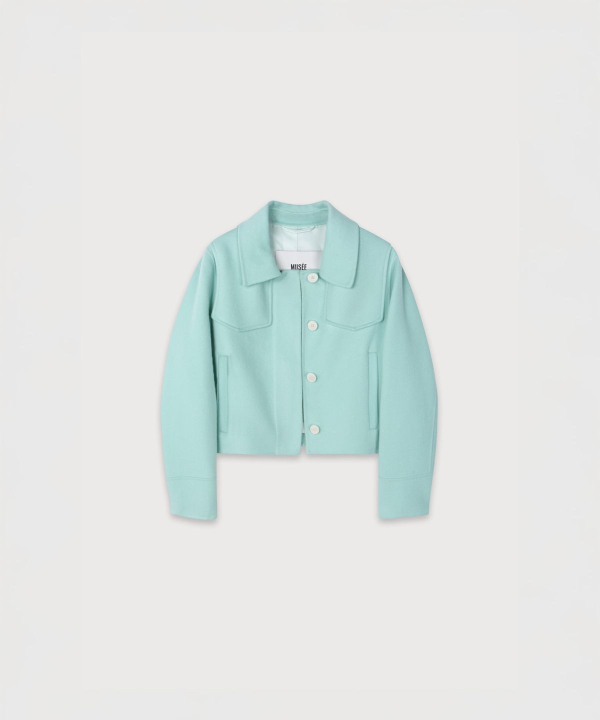 뮤제(MUSEE) ZAHA Merino Wool Handmade Short Coat_Light Mint
