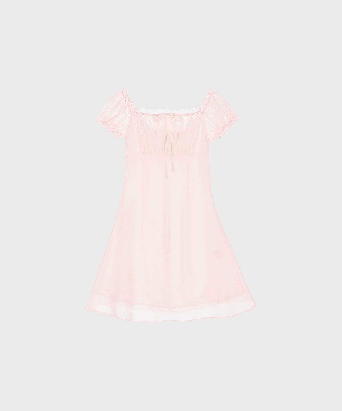 알키알카(ALKI ALKA) Puff Chiffon Mini Dress (Light Pink)