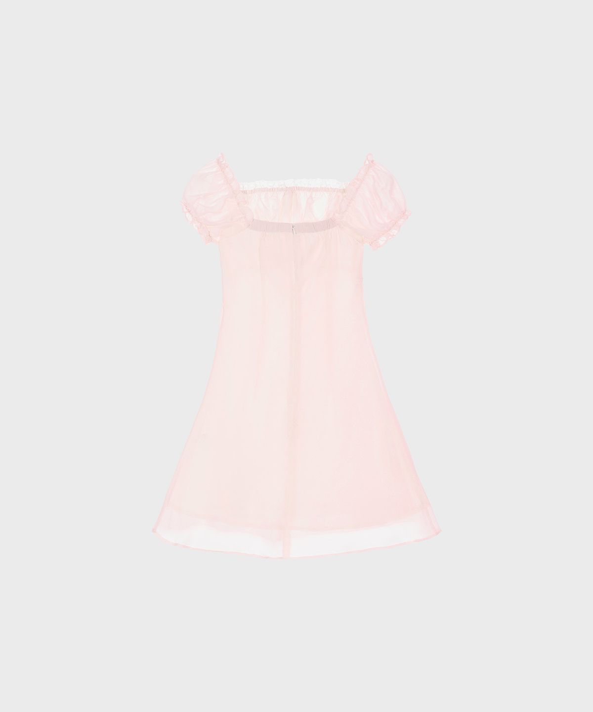 알키알카(ALKI ALKA) Puff Chiffon Mini Dress (Light Pink)