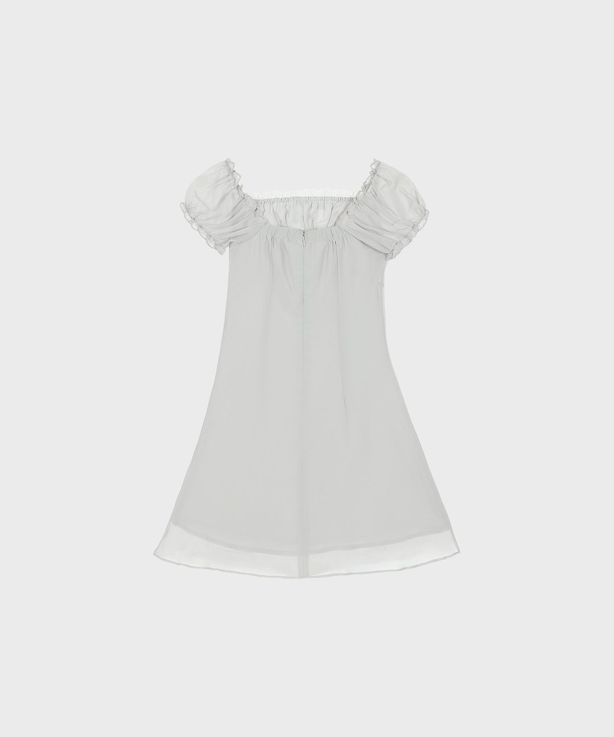 알키알카(ALKI ALKA) Puff Chiffon Mini Dress (Light Gray)