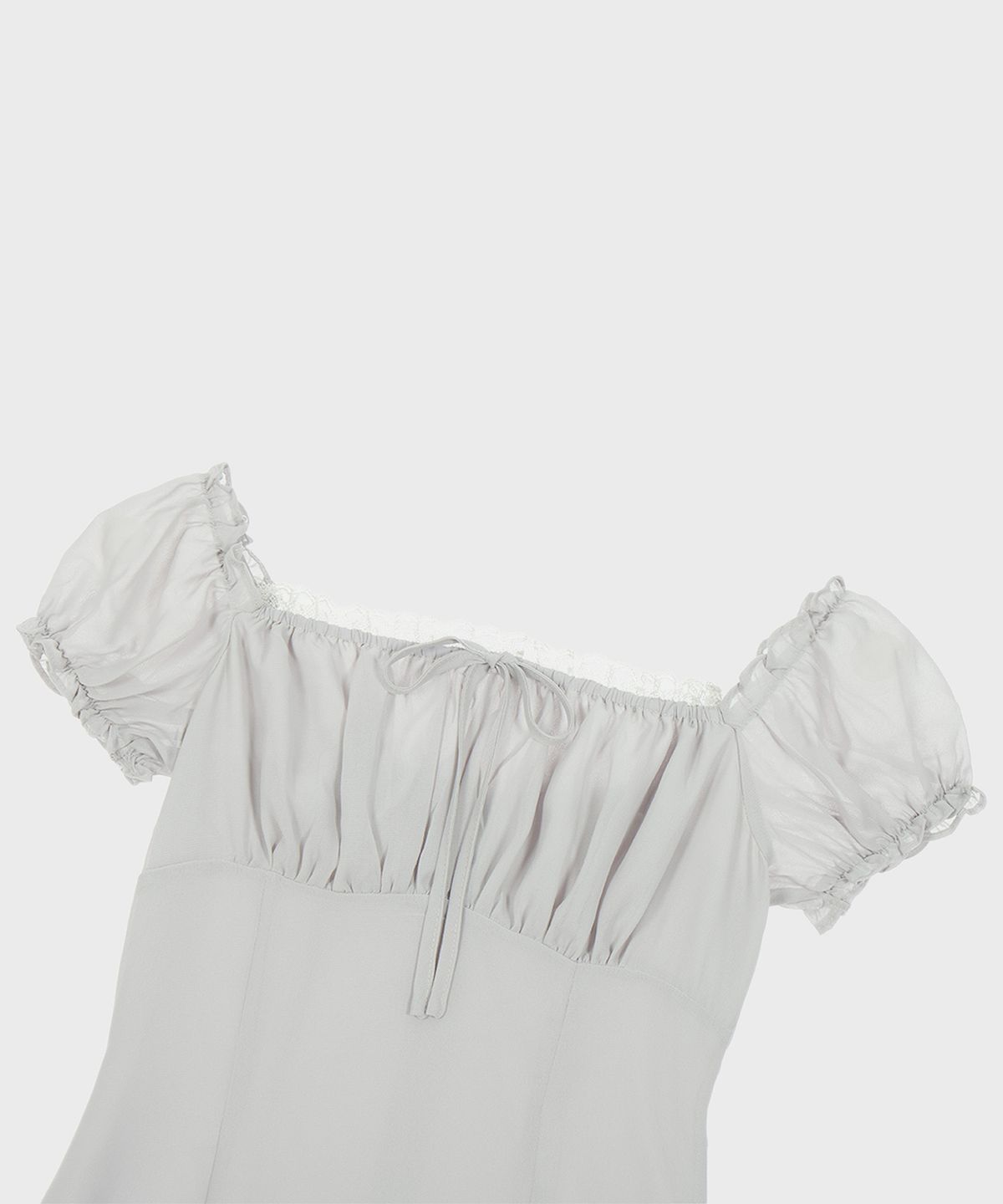 알키알카(ALKI ALKA) Puff Chiffon Mini Dress (Light Gray)
