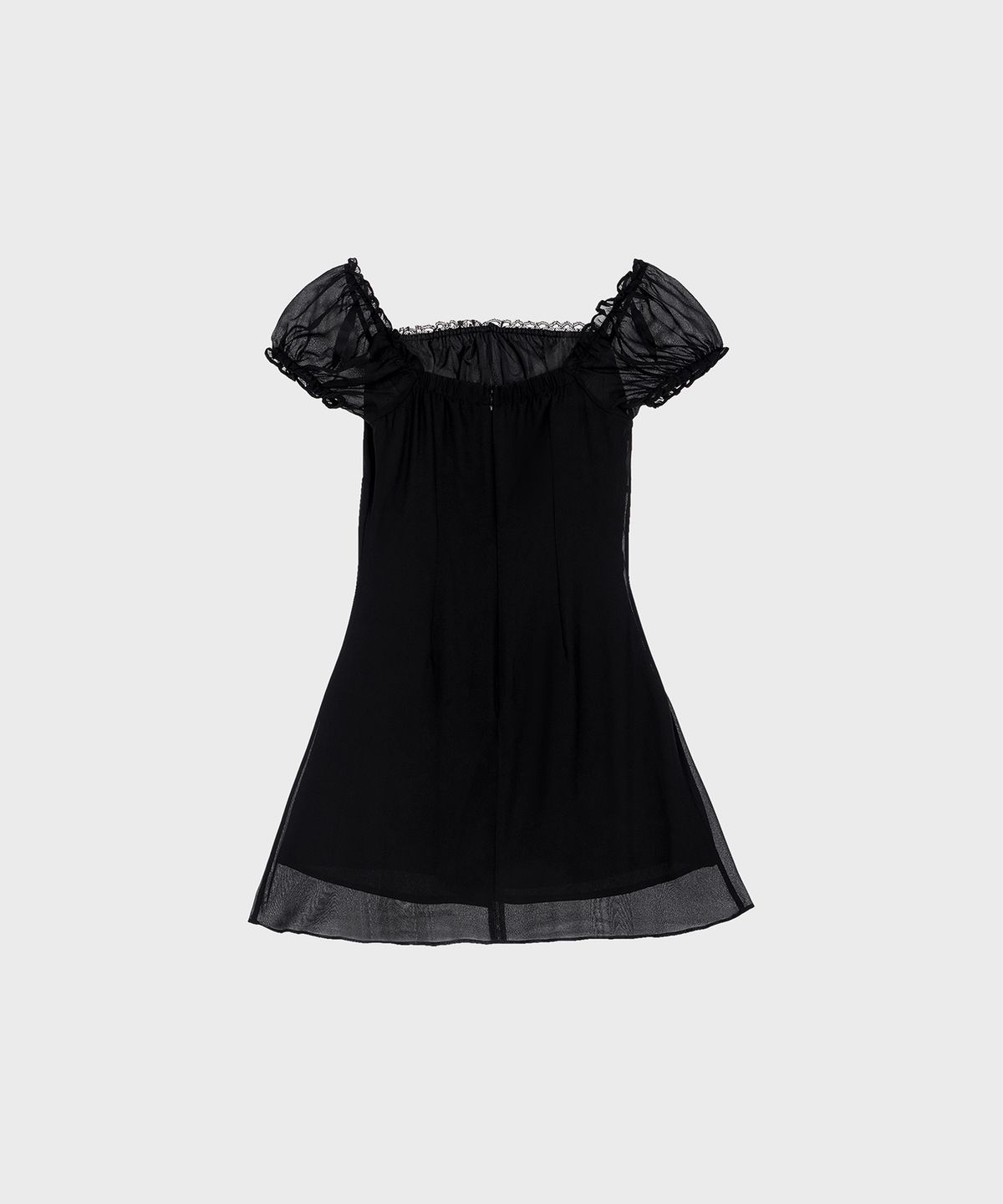 알키알카(ALKI ALKA) Puff Chiffon Mini Dress (Black)
