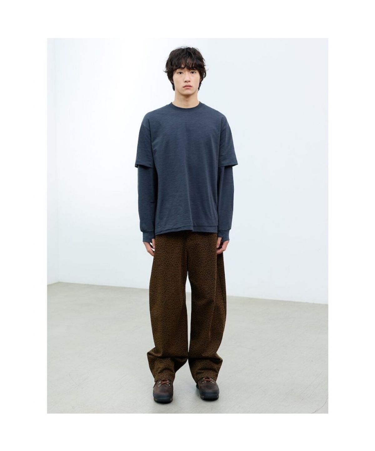 샌드 사운드(SAND SOUND) (UNISEX) 슬럽 레이어드 티셔츠  애쉬
