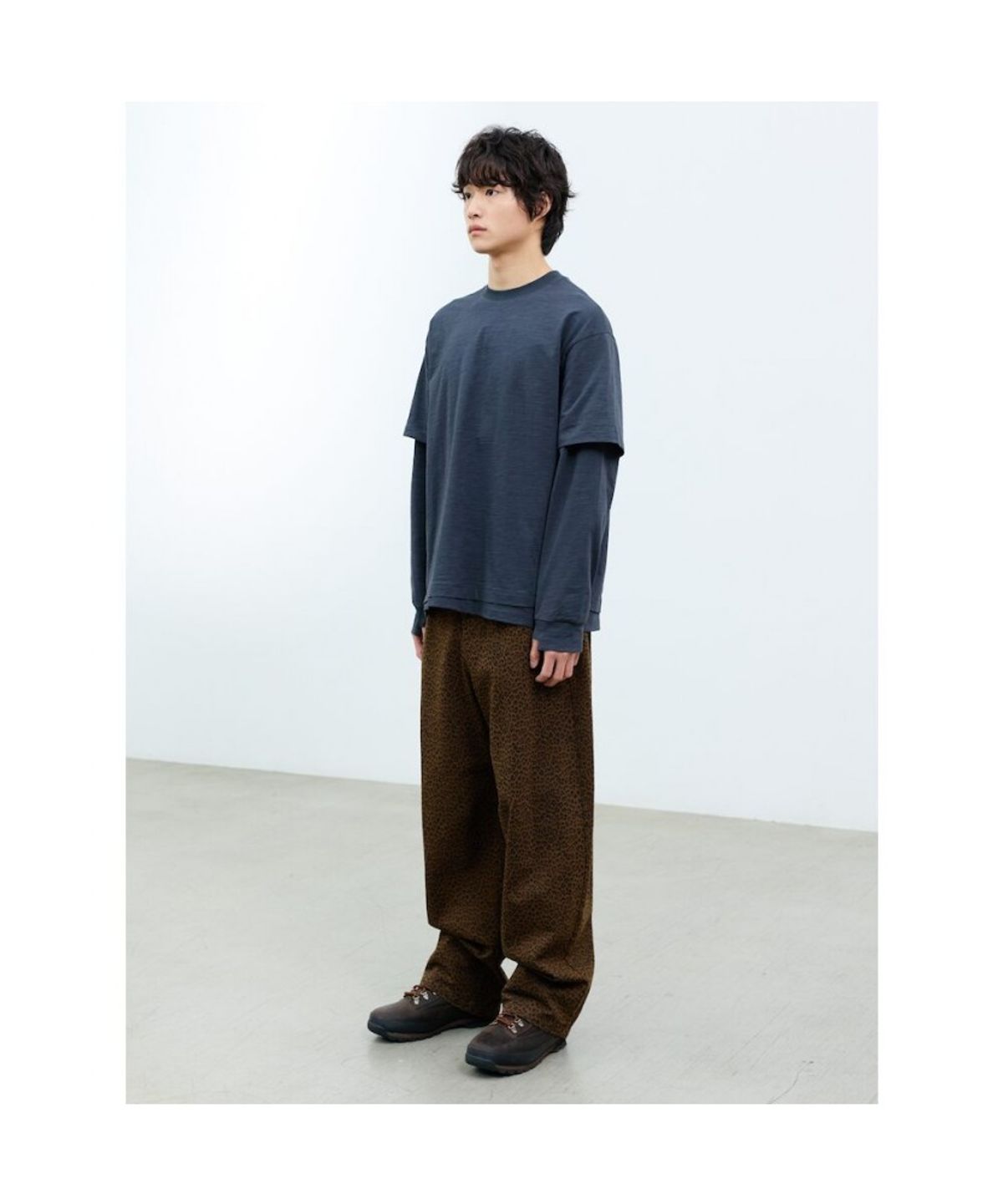 샌드 사운드(SAND SOUND) (UNISEX) 슬럽 레이어드 티셔츠  애쉬