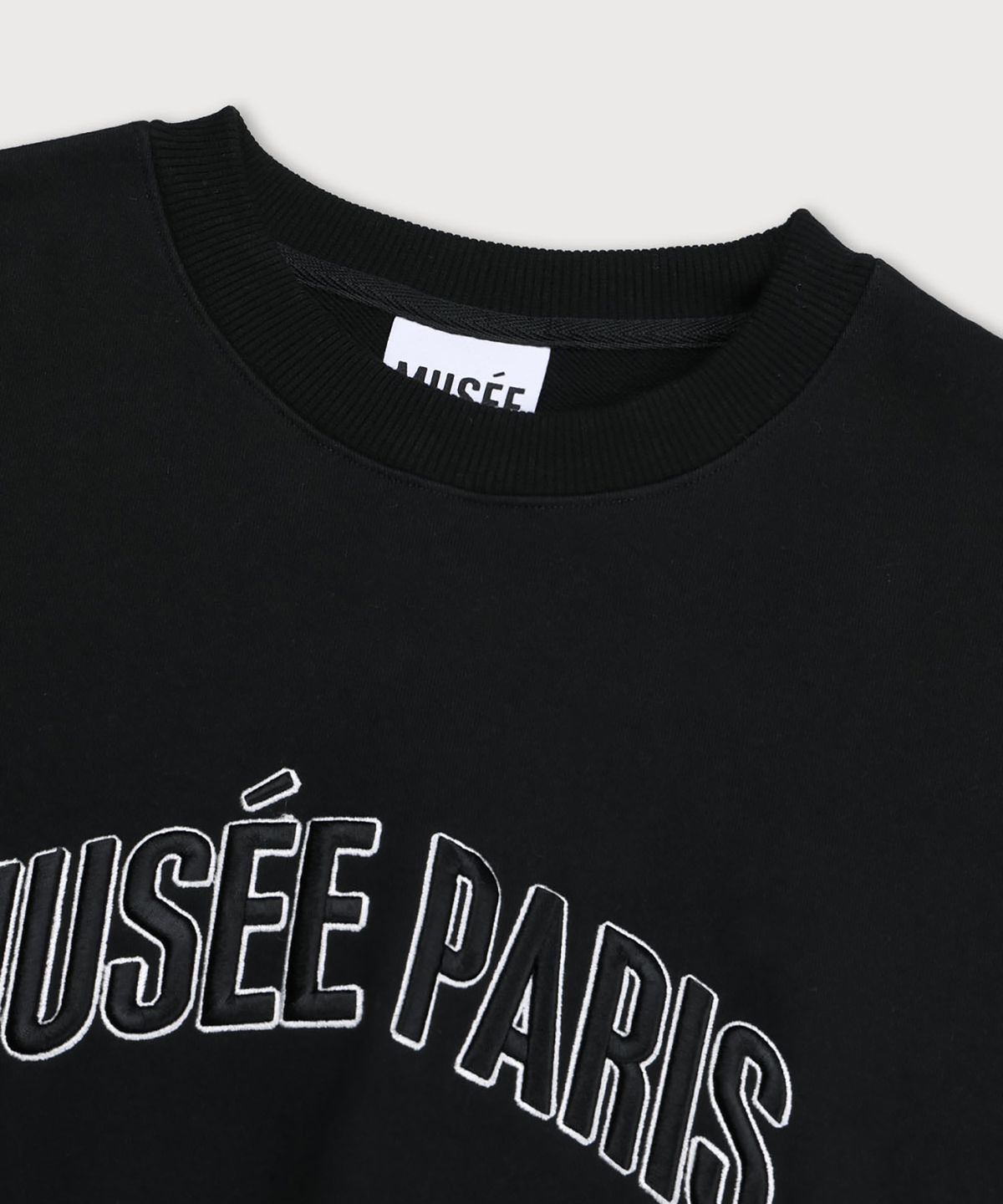 뮤제(MUSEE) POMPIDOU Oversized MUSEE PARIS Embroidery Sweatshirt_Black