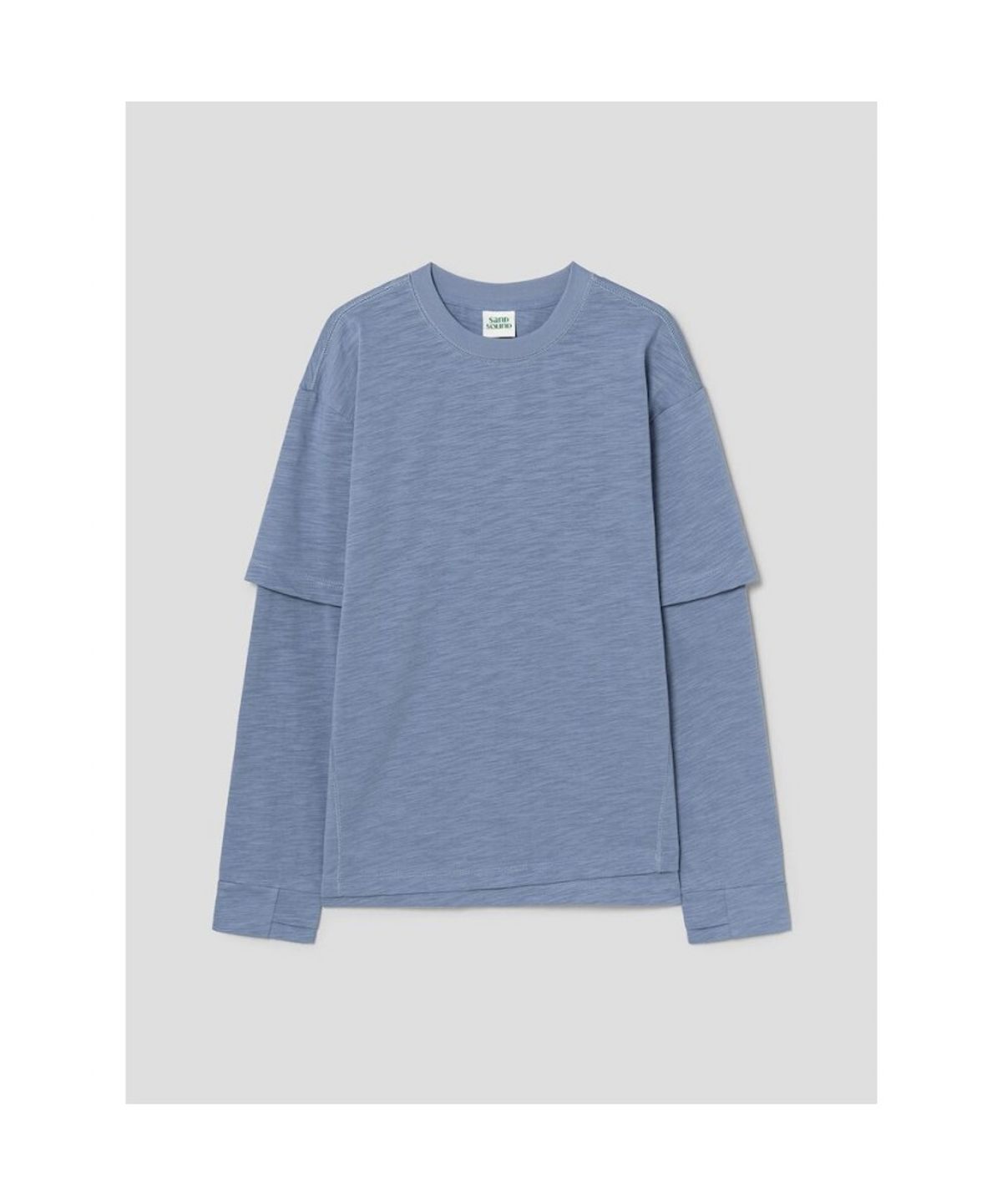 샌드 사운드(SAND SOUND) (UNISEX) 슬럽 레이어드 티셔츠  스카이 블루