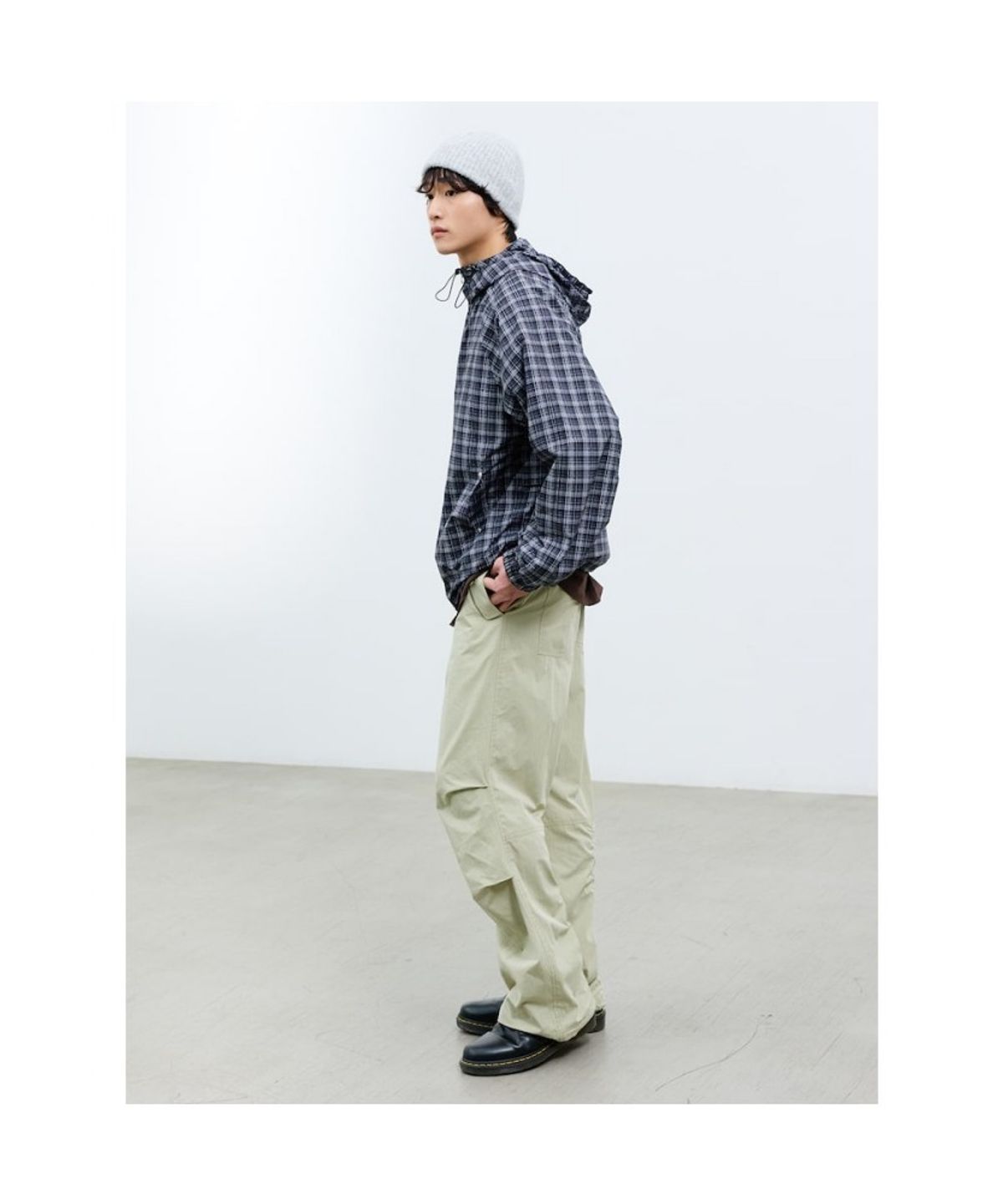 샌드 사운드(SAND SOUND) (UNISEX) 체크 후드 점퍼  애쉬