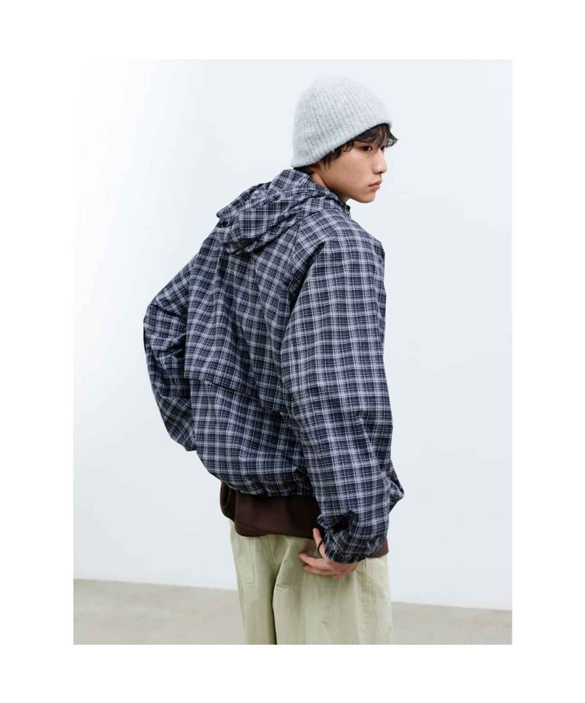 샌드 사운드(SAND SOUND) (UNISEX) 체크 후드 점퍼  애쉬