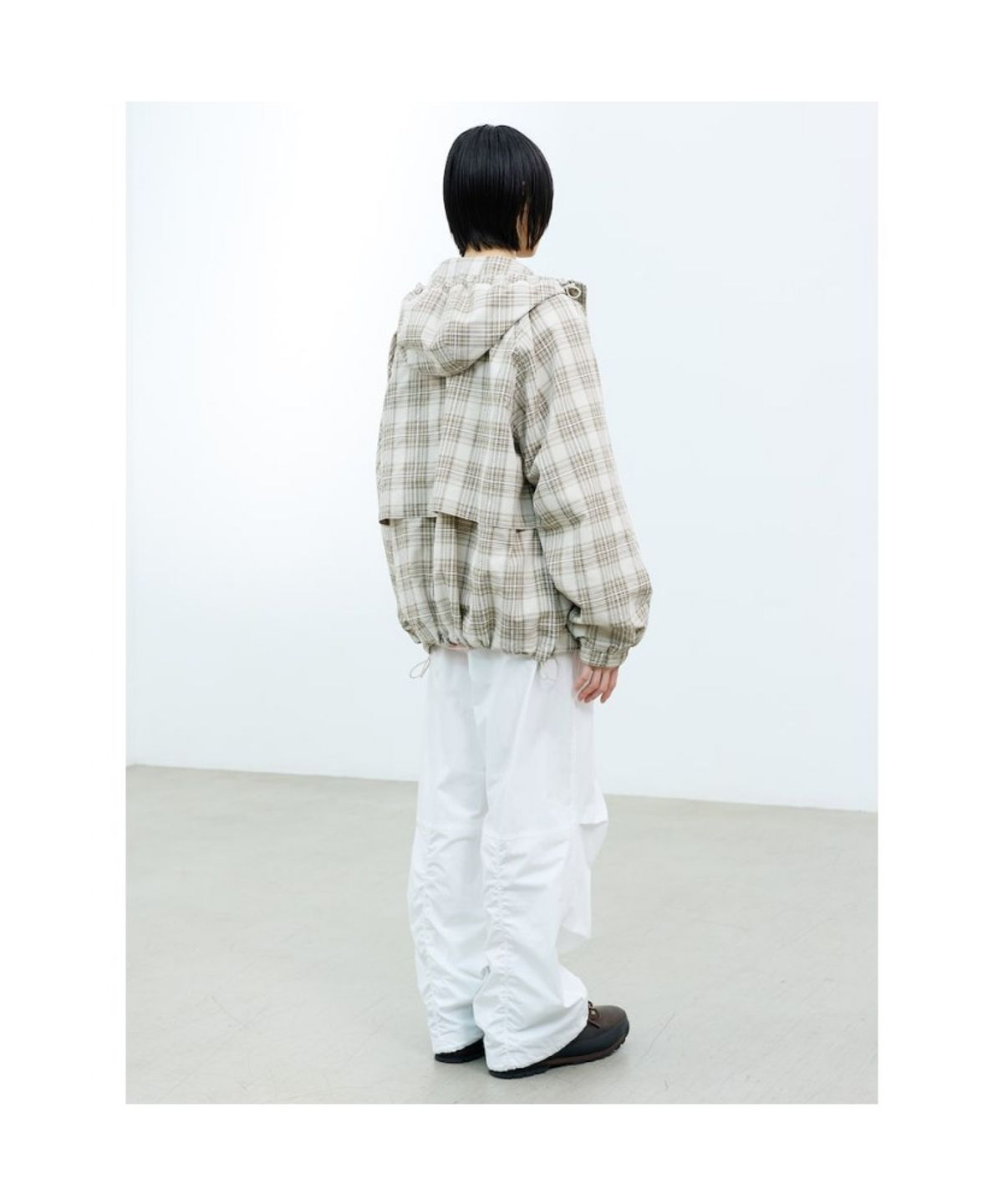 샌드 사운드(SAND SOUND) (UNISEX) 체크 후드 점퍼  베이지
