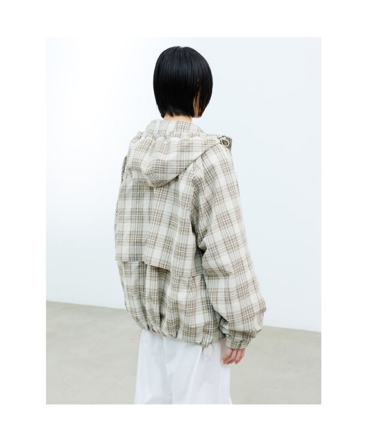 샌드 사운드(SAND SOUND) (UNISEX) 체크 후드 점퍼  베이지