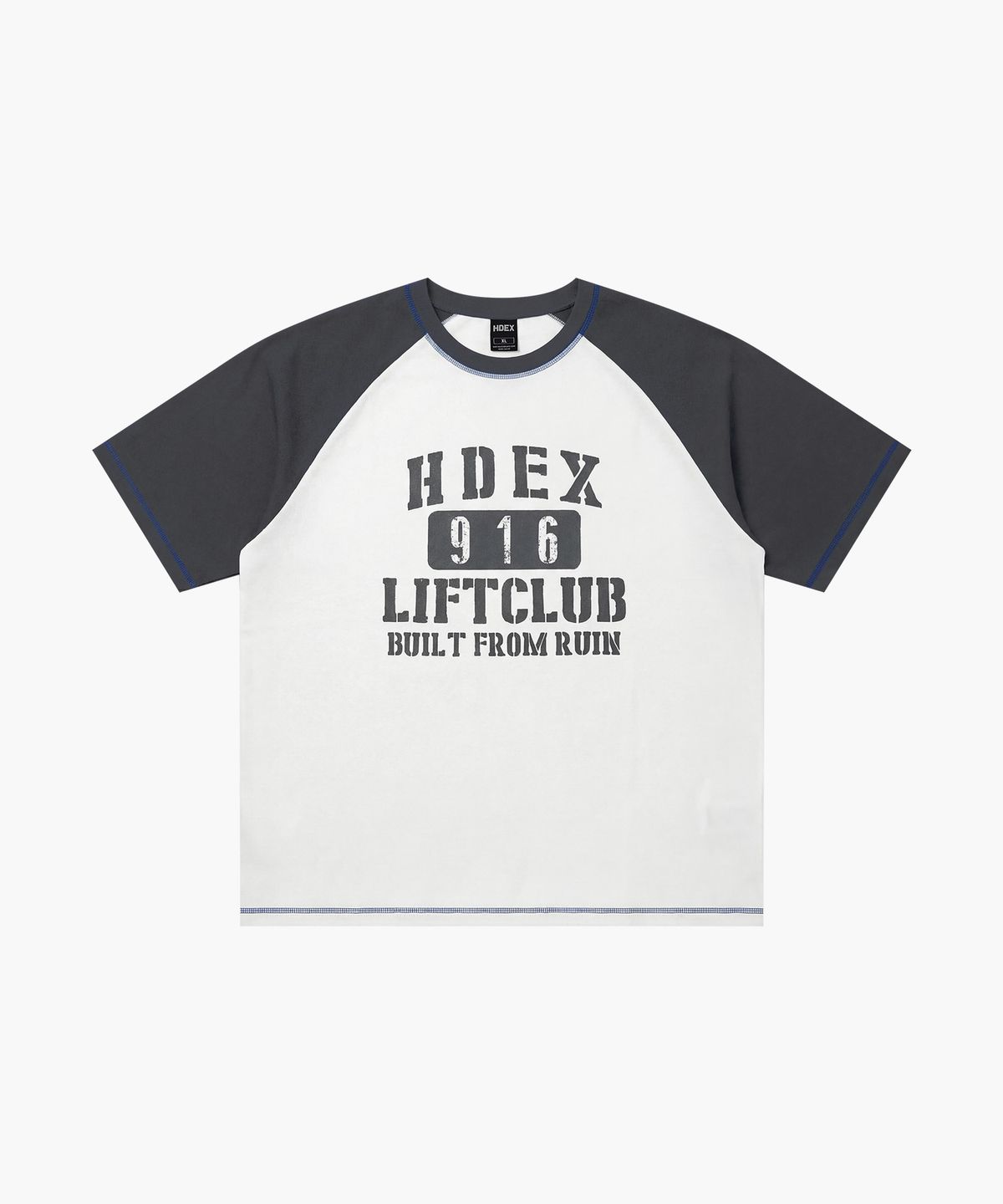 에이치덱스(HDEX) 리프트 스티치 래글런 숏 슬리브 (White)